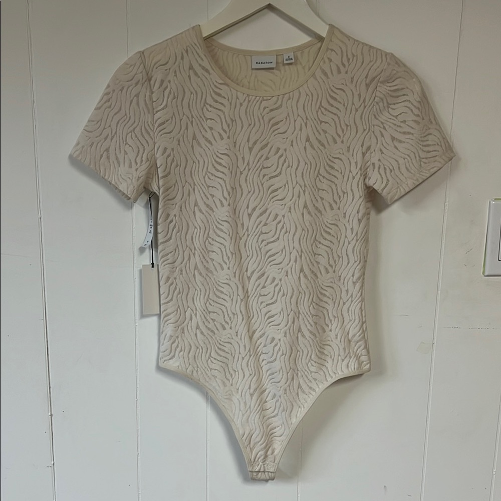 Cream Textured Bodysuit